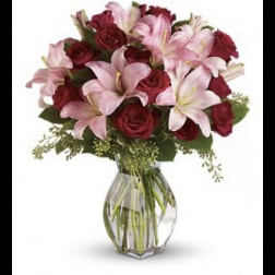 Pink Lilies & Red Roses