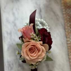 Burgundy corsage