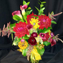 Rich Dahlia Calla Lily Mixed Bouquet
