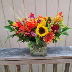 Bountiful Fall Cube Arrangement