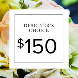 Designer’s choice $150 card over pastel flowers
