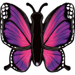 Purple and pink butterfly-shaped foil balloon