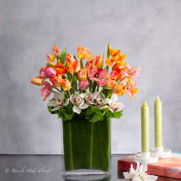 Spring Bliss: Tulip and Orchid Bouquet