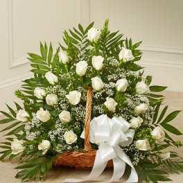 Sincerest Sympathies Fireside Basket - White