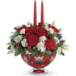 Teleflora's Silver And Joy Centerpiece