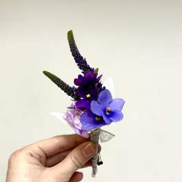Purple Boutonniere