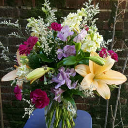 A spring colored mixture of flowers