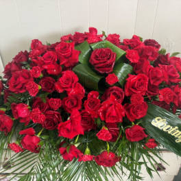 Red Rose Sanctuary Casket Spray