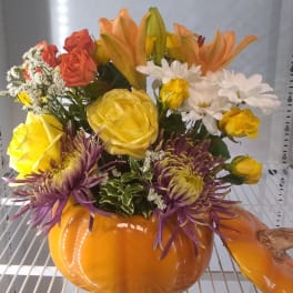 Pumpkin full o' flowers