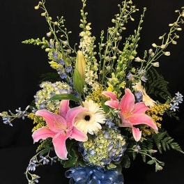 Whimsical flowers for the Funeral Service