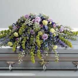 Lavender and Blue Casket Cover SF19-11 - John Henry Sympathy