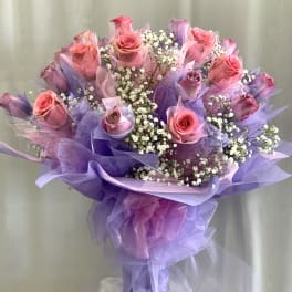 Hong Kong Style Roses Natural Pink & Purple Roses