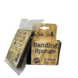 Packaged sanding sponges in clear plastic retail packaging