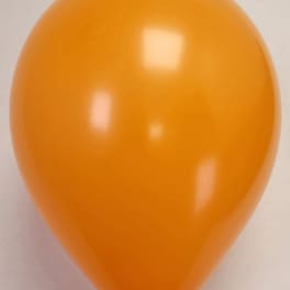 Single orange balloon on a plain background