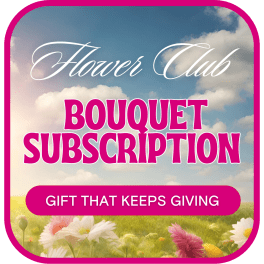 Promotional graphic for a flower club bouquet subscription