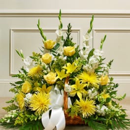 Thoughts and Prayers Fireside Basket - Yellow