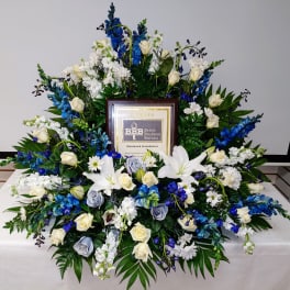 Blue & White Picture Spray