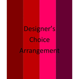 Designer’s choice arrangement sign with four vertical color bands