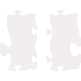 Two pale white puzzle pieces on a white background