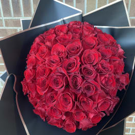 5 Dozen Red Rose Bouquet in Grand Prairie, TX | Vivid Flowers