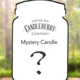 White candle jar with black text and a question mark