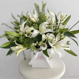 White Lily Serenity Vase
