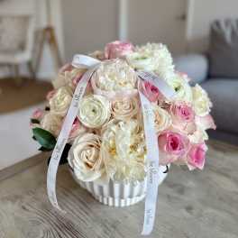  Dawn Serenity Pink Peonies Arrangement