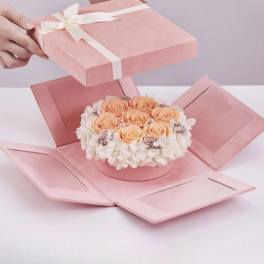 Peach everlasting rose box 