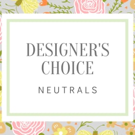Designer’s Choice Neutrals sign with floral border