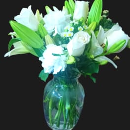 Serenity and Peace bouquet with a free vase.
