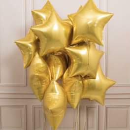Luxury Balloon Set - Gold Stars foil 