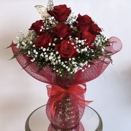 Dozen PREMIUM Roses In Vase