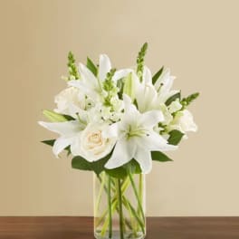 Classic All White Arrangement for Sympathy