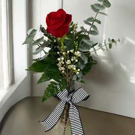 Single Rose in a Bud Vase