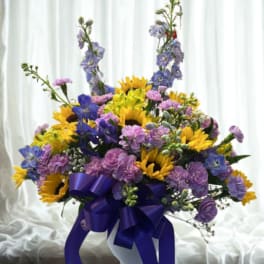 Sunflowers an Violet tones
