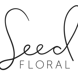 Black "Seed Floral" logo on a white background