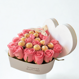 Heart With Roses and Chocolates