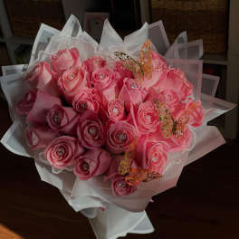 Heart shaped hand tied bouquet
