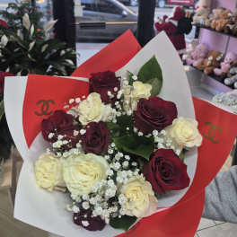 red and white bouquet