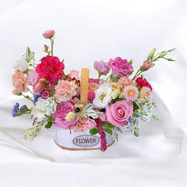 Pink Flower garden basket 