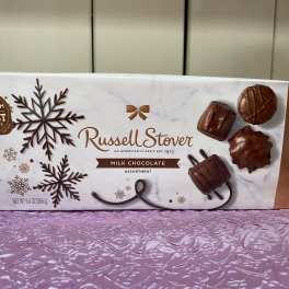 Box of Russell Stover milk chocolate assortment