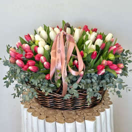 Spring Tulip Garden Basket