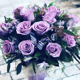 Dozen Purple Rose Bouquet