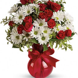 Red, White And You Bouquet by Teleflora