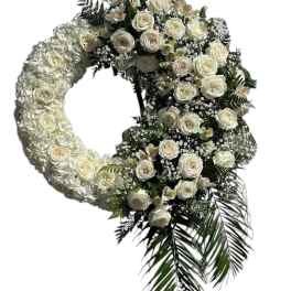All white Sympathy Wreath