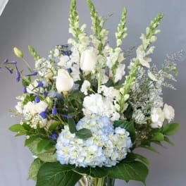 Blue and White Bouquet (hydrangea)