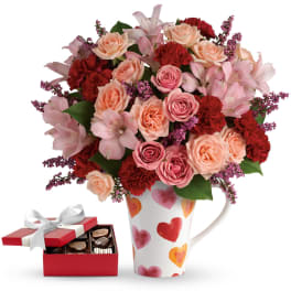 Lovely Hearts Bouquet with chocolates DX