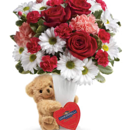 Teleflora's Send a Hug Bear Your Heart Bouquet DX