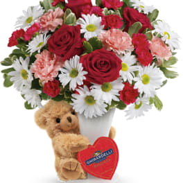 Teleflora's Send a Hug Bear Your Heart Bouquet PM