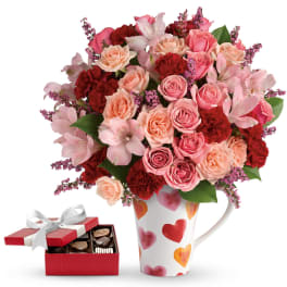 Lovely Hearts Bouquet with chocolates PM